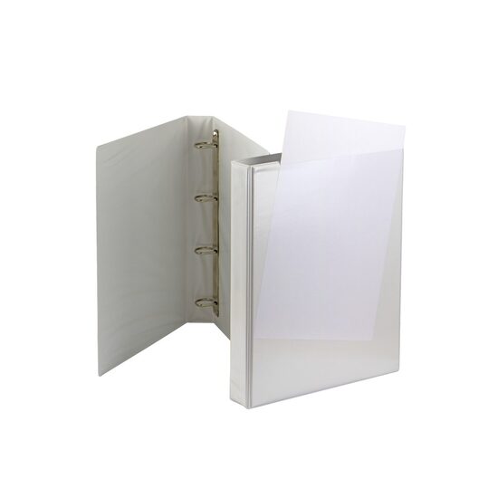 Caiet mecanic A4 buzunar 40 mm 4 inele alb 3088