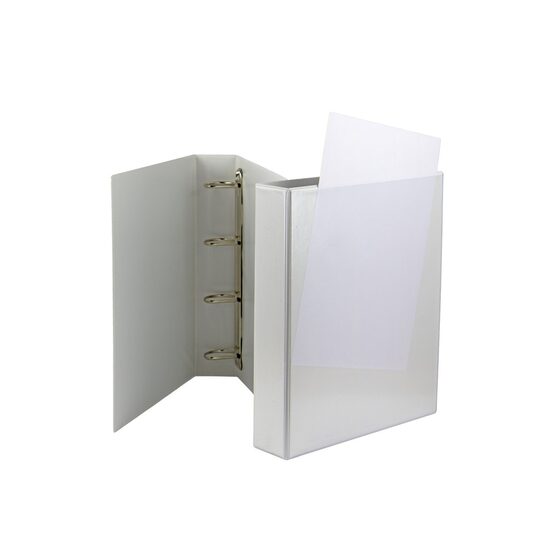 Caiet mecanic A4 buzunar 55 mm 4 inele alb 3089
