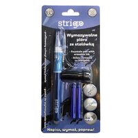 Stilou cu radiera Strigo + 2 rezerve + dispozitiv curatare - albastru SSC339