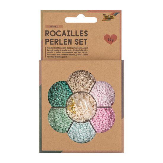 Set margele 90g culori pastel F12908