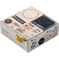 Set stampile lemn cu tus - handmade F31107