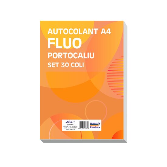 Eticheta A4 fluo set 30 portocaliu