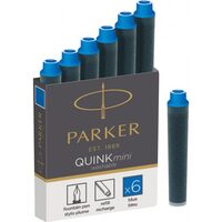 Cartuse mini Parker Quink albastru 6/set