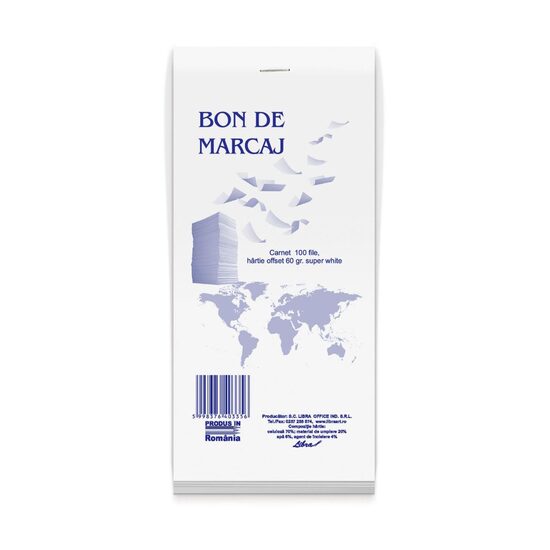Bon marcaj format 7x15 cm, carnet 100 file 100 buc + 20 GRATIS