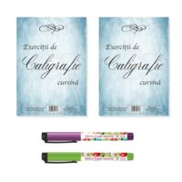 Initiere in Caligrafie Cursiva 2xFise de exercitii 48 pagini + stilou GRATIS!!!