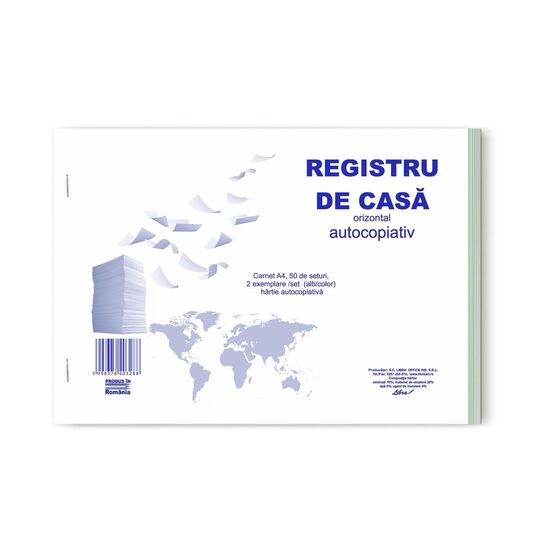 Registru de casa A4 autocopiativ orizontal 8+2 GRATIS!