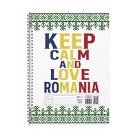Caiet A4 100 file spirala dictando Romania Keep Calm