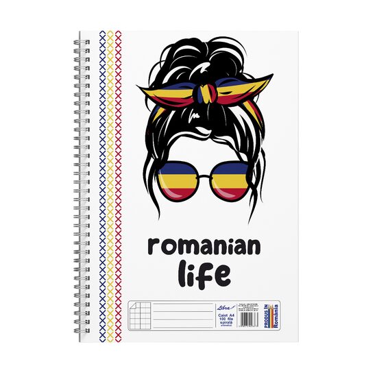 Caiet A4 100 file spirala aritmetica Romania Life