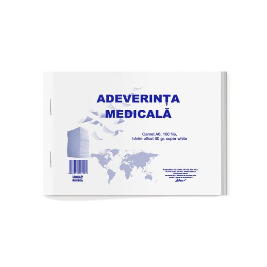 36+4 GRATIS! Adeverinta medicala A6, carnet 100 file