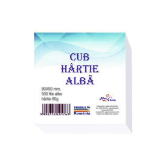 8+2 GRATIS Cub hartie alba 9/9cm, 500 file, infoliat