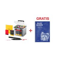 Marker grafic set 80 Art Duet Daco - MK680 + Bloc desen si schite A4 100 coli 120 g sp. coperti tari