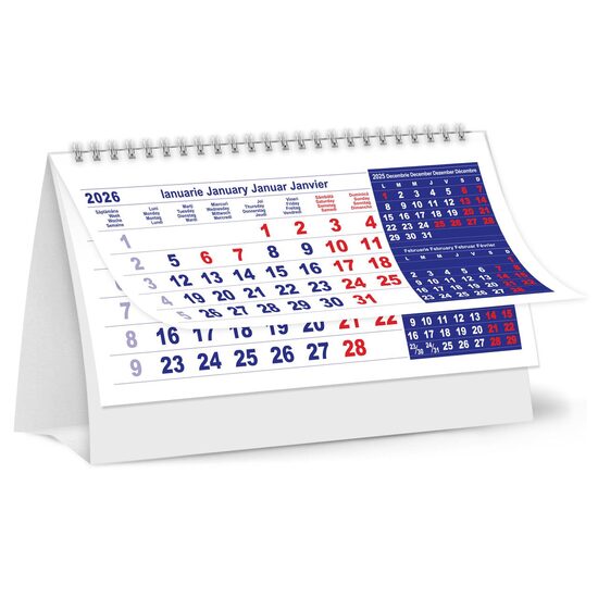 22 + 3 GRATIS! Calendar de birou triptic 2026