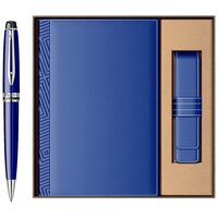 Set Pix Waterman Expert  + agenda si etui piele albastru