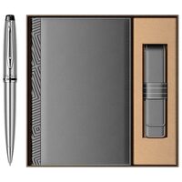 Set Pix Waterman Expert + agenda si etui piele gri