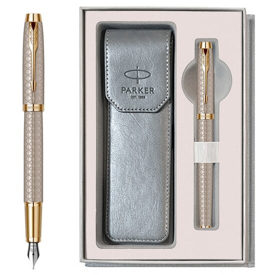 Set stilou + etui PARKER IM ROYAL PREMIUM silver