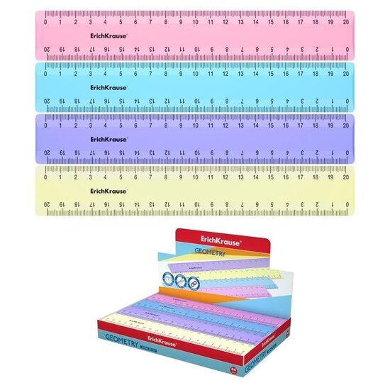 Rigla 20cm pastel EK-49547