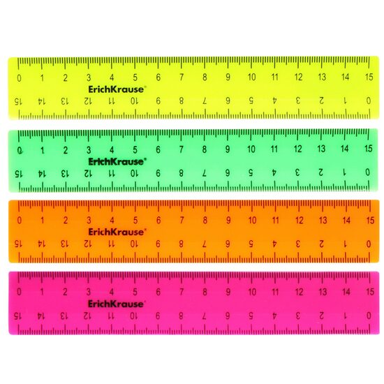 Rigla 15 cm neon EK-50568