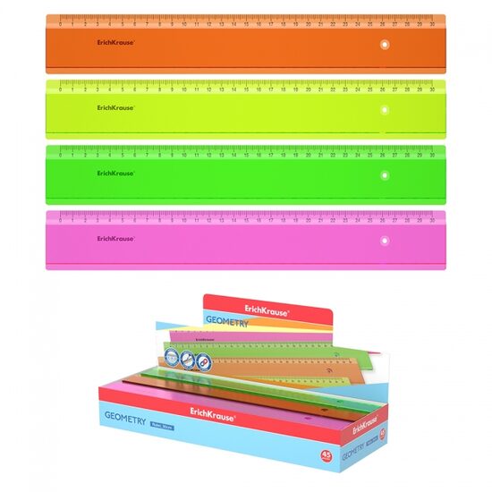 Rigla 30cm neon EK-53001