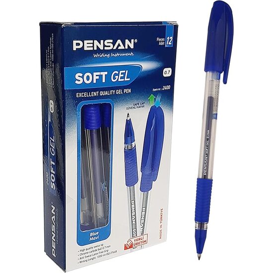 Pix Pensan Soft Gel Fine albastru 0.5 mm 10+2 GRATIS!