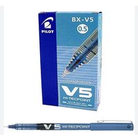 Roller Reincarcabil Pilot V5 Hi-Tecpoint, 0.5 mm albastru 9+1GRATIS!