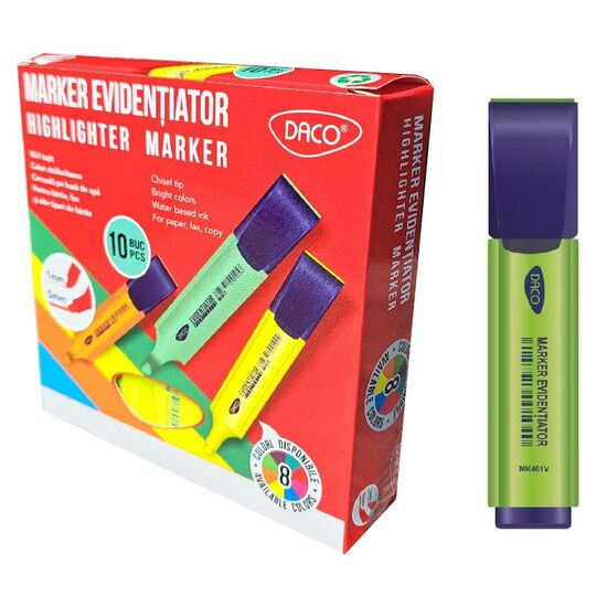 Textmarker Daco MK401V verde 8+2 GRATIS!