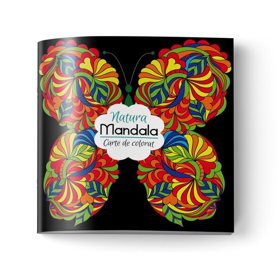 Carte de colorat Mandala Natura, 20x20 cm, 24 pagini