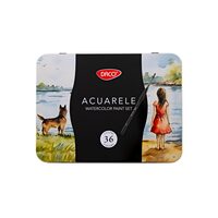 Acuarele 36 culori cutie metalica DACO AR136