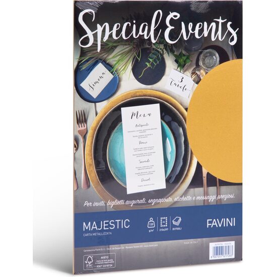 Carton metalizat 120gr A4 20 coli auriu Favini