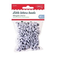 Accesorii craft - AD491 margele literici, alb-negru DACO