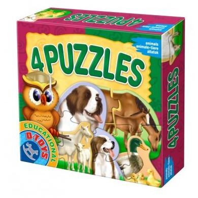 Joc Puzzle 4 (28 PCS)-Animale domestice DTO60044