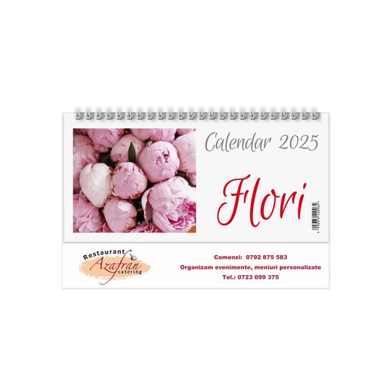 Calendar de birou 2025 Flori PERSONALIZAT