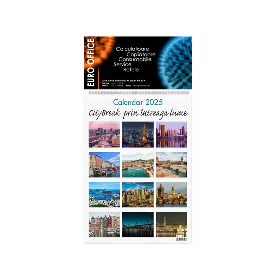 Calendar de perete 2025 City Break 22x32 cm PERSONALIZAT