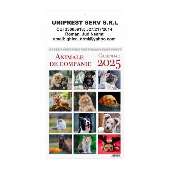 CALENDAR DE PERETE 2025 A 32x45 cm PERSONALIZAT