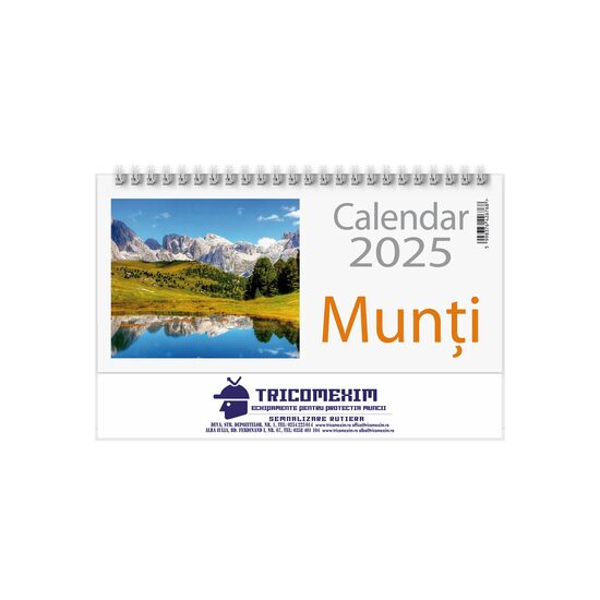 Calendar de birou 2025 Munti PERSONALIZAT