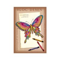 Bloc de desen A4 carton 170 grame, 16 file, Fluturi 8 + 2 GRATIS!