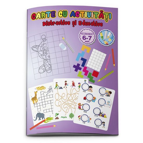 Carte cu activitati distractive si educative, A4 32 pagini 8 + 2 GRATIS!