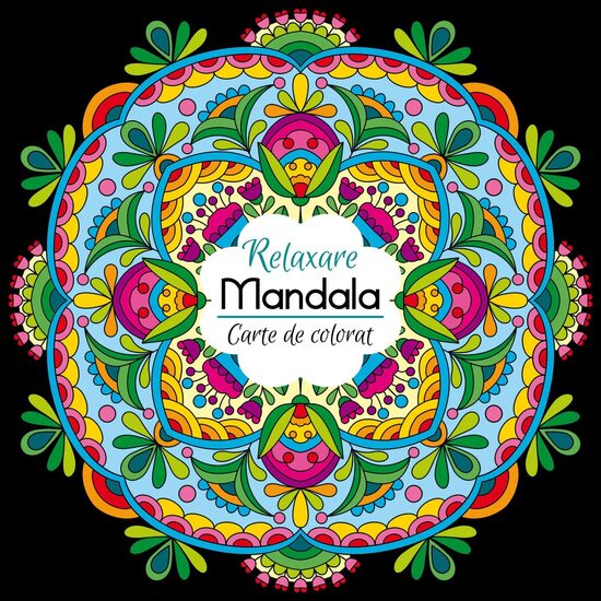Carte de colorat Mandala Relaxare, 20x20 cm, 24 pagini 8 + 2 GRATIS!