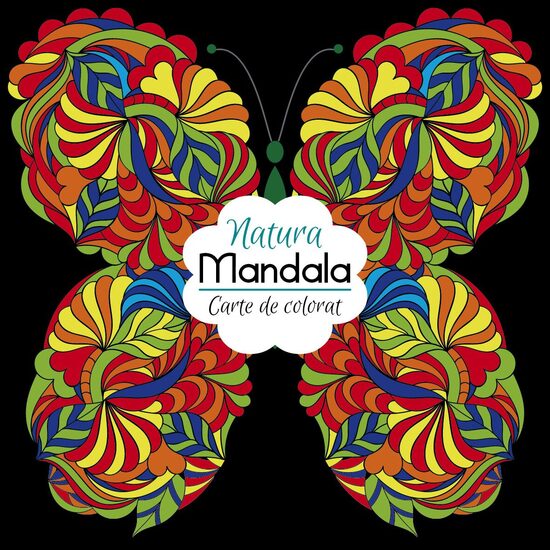 Carte de colorat Mandala Natura, 20x20 cm, 24 pagini 8 + 2 GRATIS!