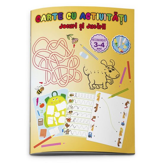 Carte cu activitati, Jocuri si Jucarii, A4 32 pagini 8 + 2 GRATIS!