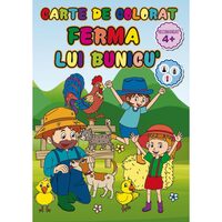 Carte de colorat Ferma lui Bunicu, A4 24 pagini 8 + 2 GRATIS!