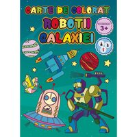 Carte de colorat Robotii Galaxiei, A4 24 pagini 8 + 2 GRATIS!