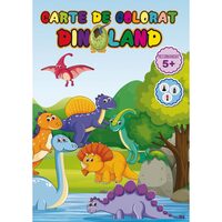Carte de colorat Dinoland, A4 24 pagini 8 + 2 GRATIS!