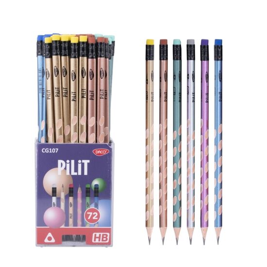Creion negru cu radieră Pilit DACO CG107