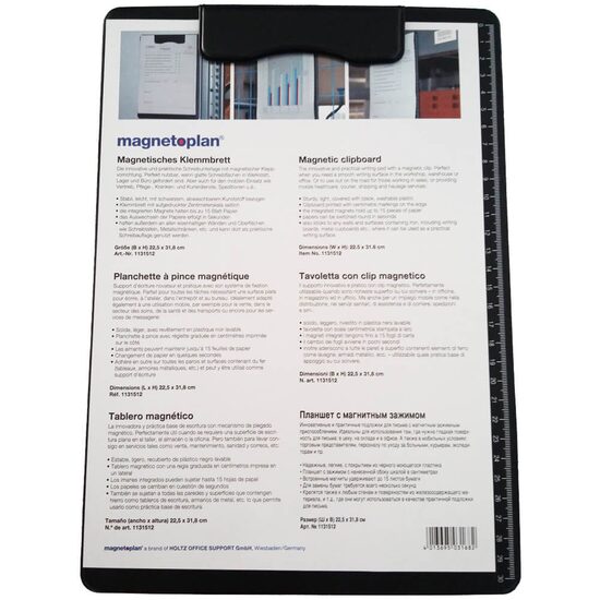 Clipboard magnetic A4 negru Magnetoplan