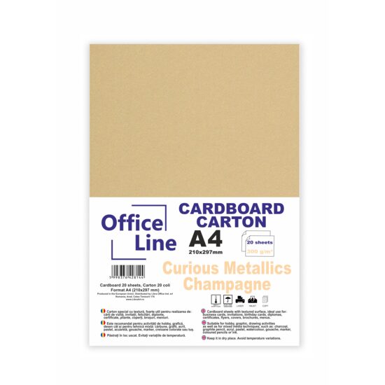Carton A4 300gr Curious Metallics champagne top.20 coli