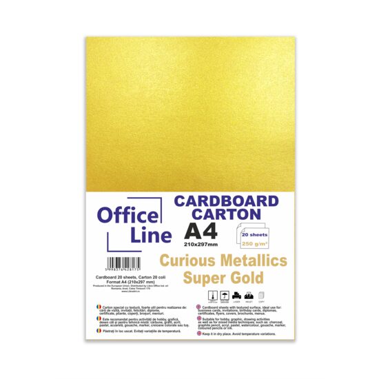 Carton A4 250gr Curious Metallics super gold top.20 coli