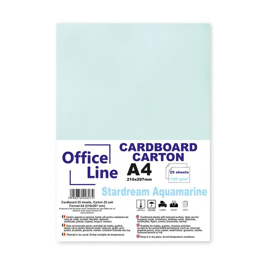 Carton A4 120gr Stardream 20 Aquamarine top 25 coli