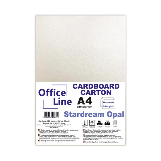 Carton A4 240gr Stardream 01 opal top.20 coli
