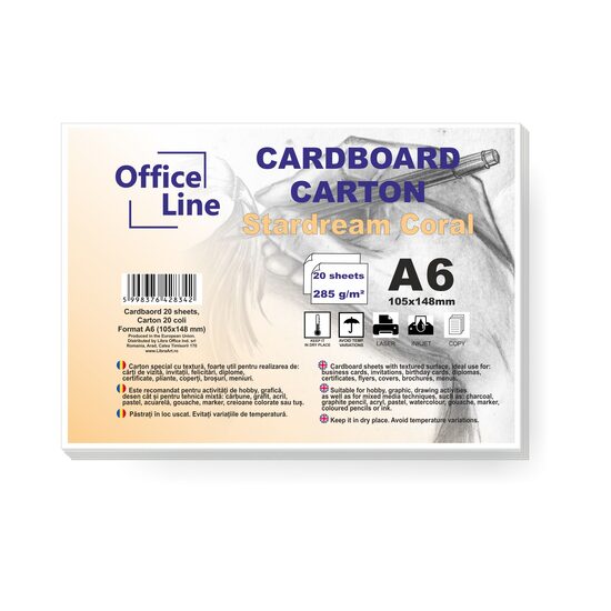 Carton A6 285gr Stardream coral top.20 coli
