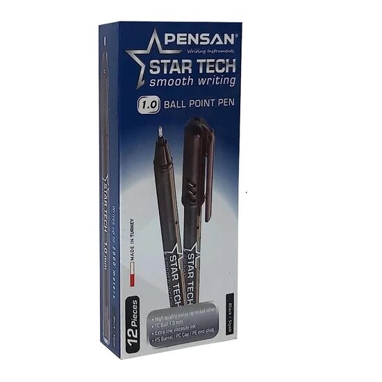 Pix Pensan Star Tech 1mm negru cutie 12 buc